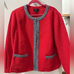 Talbots tweed red jacket—worn only once!